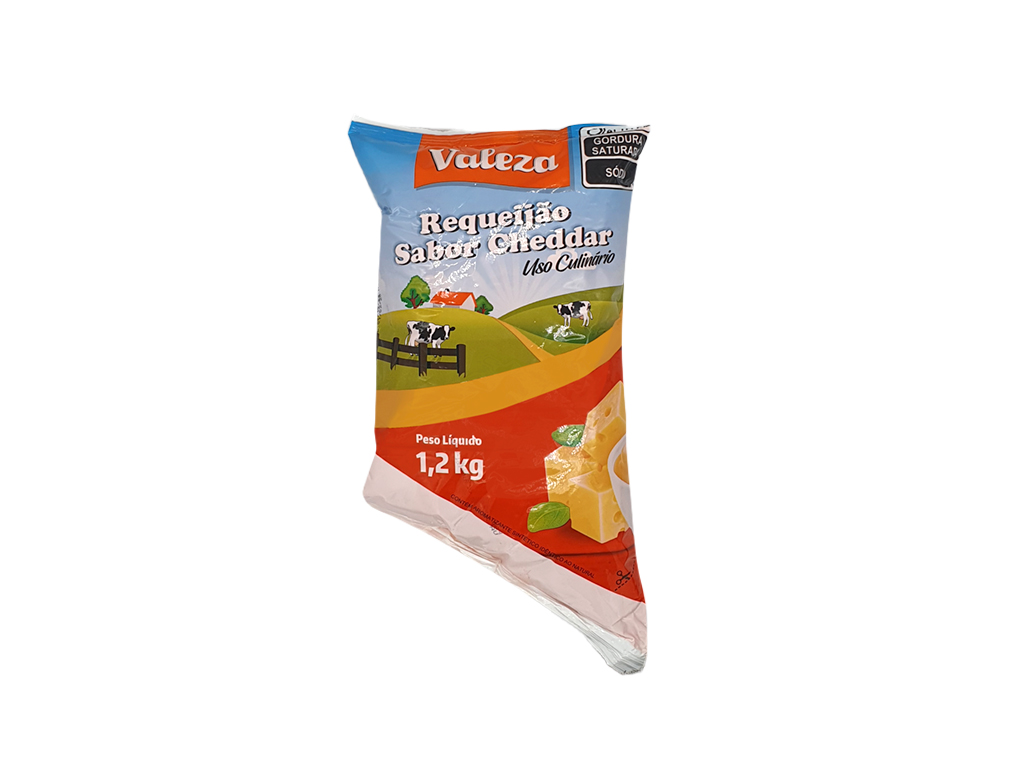 REQUEIJÃO SABOR CHEDDAR VALEZA 1,2 KG (CX 12 BIS)